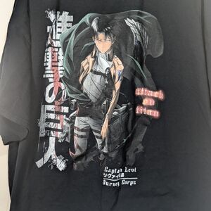 Attack on Titan Levi Ackerman Graphic Tee Shirt 4X Black Crunchyroll Anime Surve